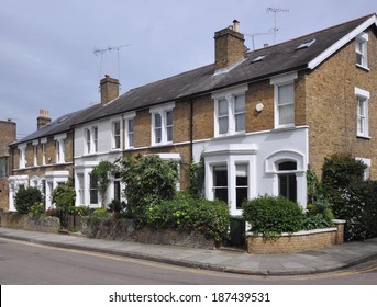 Terrace Of 19th Century English Victorian Period Town Houses, UK.