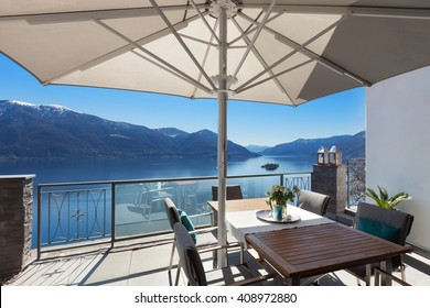 Terrace House Dining Table Lake View Stock Photo 408972880 | Shutterstock