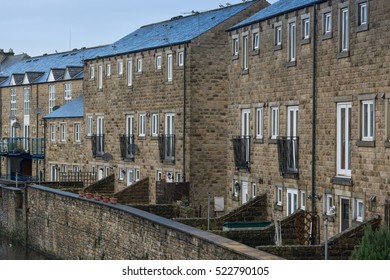 Terraced Canal Side Houses In Northern England