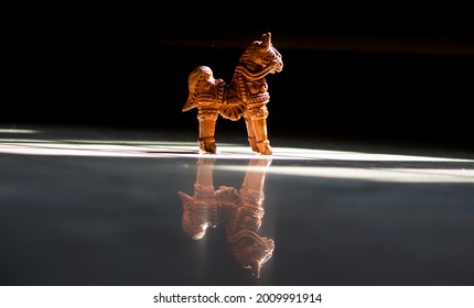 Terracotta Horse Statue With Reflection.