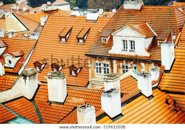 Terracotta Tiled Roofs Chimneys Dormer Windows Stock Photo Edit
