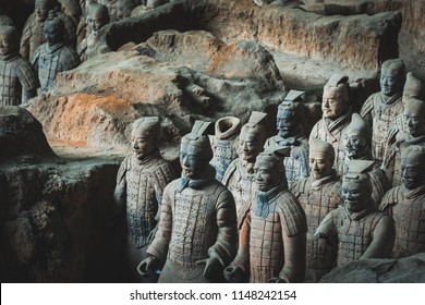 The terracotta warriors at the Mausoleum of the First Qin Emperor in Xi'an, Shaanxi Province, China.