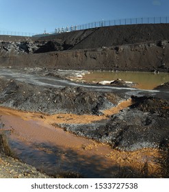 Terrain Contaminated With Waste From Copper-smelting Production In The City Of Karabash, Chelyabinsk Region, Russia, Panorama. 