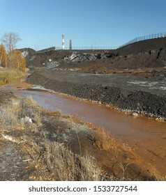 Terrain Contaminated With Waste From Copper-smelting Production In The City Of Karabash, Chelyabinsk Region, Russia, Panorama.