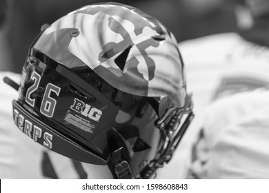 Terrapins Football Helmet  - NCAA Division 1 Football University Of Maryland Terrapins  Vs. Ohio State Buckeyes On November 11th 2019 At The Ohio State Stadium In Columbus, Ohio USA