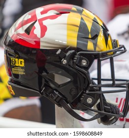 Terrapins Football Helmet  - NCAA Division 1 Football University Of Maryland Terrapins  Vs. Ohio State Buckeyes On November 11th 2019 At The Ohio State Stadium In Columbus, Ohio USA