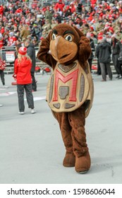 Terrapins Mascot - NCAA Division 1 Football University Of Maryland Terrapins  Vs. Ohio State Buckeyes On November 11th 2019 At The Ohio State Stadium In Columbus, Ohio USA