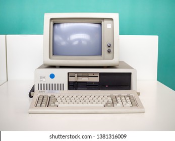 TERRASSA, SPAIN-MARCH 19, 2019: IBM Personal Computer XT In The National Museum Of Science And Technology Of Catalonia