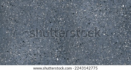 Terrazzo flooring marble stone wall texture abstract background. Colorful terrazzo floor tile on cement surface, architecture interior design pattern, Dark Blue Slab Tile.
