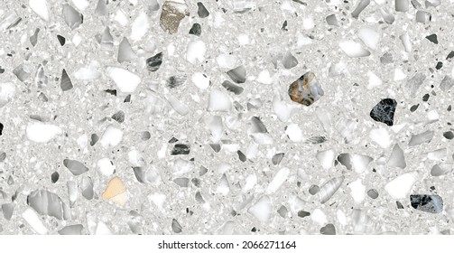 Terrazzo flooring vector seamless pattern. Texture of classic italian type of floor in Venetian style composed of natural stone, granite, quartz, marble, glass and concrete - Shutterstock ID 2066271164
