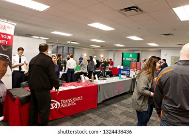 TERRE HAUTE, IN - February 2019: A Career Fair At ISU Where Several Employers Are Finding Students.  