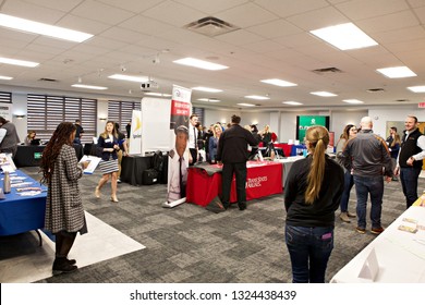 TERRE HAUTE, IN - February 2019: A Career Fair At ISU Where Several Employers Are Finding Students.  