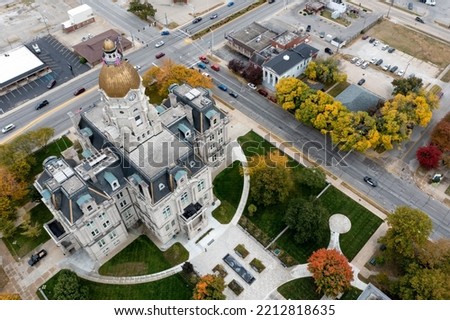 Terre Haute, Indiana court house in the fall 