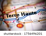Terre Haute. Indiana. USA on a geography map