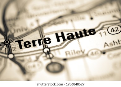 Terre Haute. Indiana. USA On A Geography Map