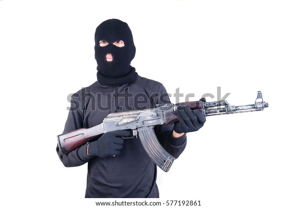 Terrorist Ak47 Machine Gun Isolated On Stock Photo (edit Now) 577192861