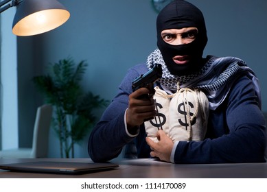 Terrorist Burglar With Gun Asking For Money Ransom