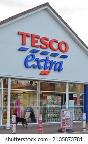 A Tesco Extra store is seen on a street near the town centre on January 28, 2015 in Trowbridge, UK. Tesco is Britain's largest supermarket chain in terms of number of stores and revenue.
