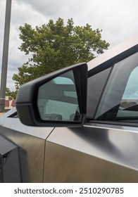 Tesla cybertruck in parking lot 