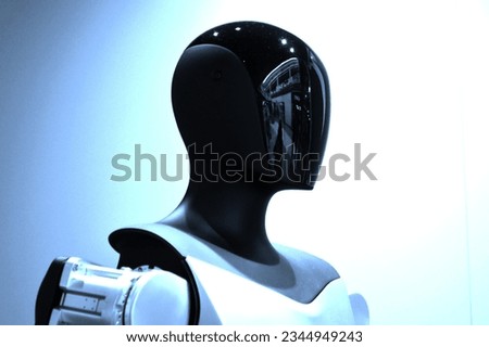 Tesla Optimus futuristic humanoid autonomous robot head face