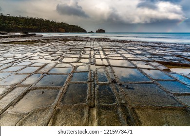 Tessellated Pavement Reflection in Tasmania Australia - Shutterstock ID 1215973471
