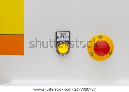 Test Button Yellow Light and Red Emergency Stop Push Switch