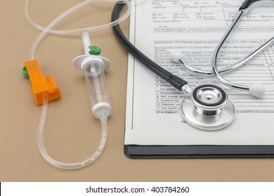 Test Medication And Stethoscope, Administration Of Serum System