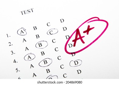 test results in school, selective focus