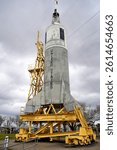 A Test Rocket Sitting on a Launch Stand