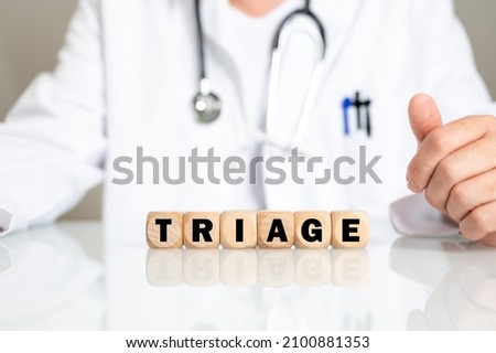 The test of Triage on the doctor background Foto stock © 