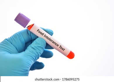 Test Tube With Blood Sample For Food Intolerance Test