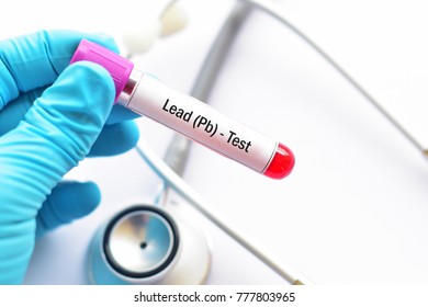 Test Tube With Blood Sample For Lead (Pb) Test