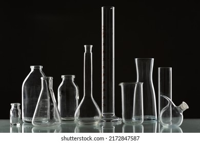 Test Tube Glass Objects Ion Black Background