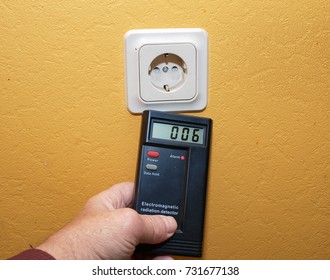 Testing Electromagnetic Radiation Level Of Indoor Power Line Socket        