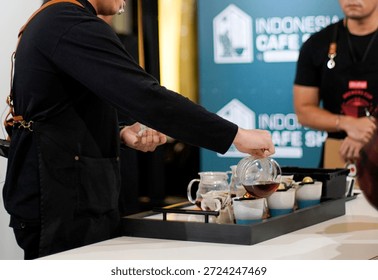 Testing the skills, creativity, and techniques of the world's best baristas in serving coffee.