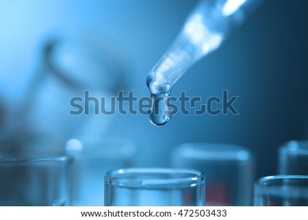 Testing water in laboratory closeup