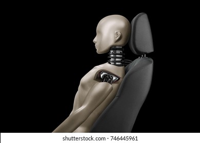 Tests Car Seat Protection Against Whiplash Neck Injury isolated on black background - Shutterstock ID 746445961