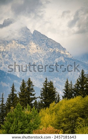 The Teton Range at Grand Teton National Park in Northwestern Wyoming, USA