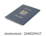 Teudat Oleh - Israel Aliyah benefits booklet. Written in Hebrew: Passport of new immigrant of Israel Ministry of Absorption and Jewish agency Sokhnut . Isolated on white background