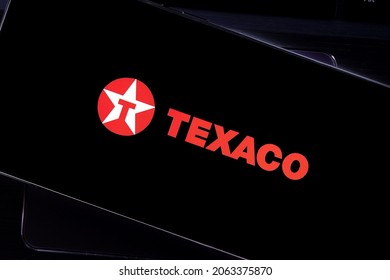 Texaco editorial. Illustrative photo for news about Texaco - an American oil brand of the Chevron Corporation. Novosibirsk,Russia - September, 16 - 2021