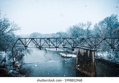 Texas Bridge In Snowstorm (2021 Texas Snowstorm)