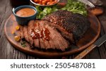 Texas Brisket: Tender, slow-cooked beef brisket seasoned with a smoky rub and served with a rich, flavorful barbecue sauce. A true Texas BBQ staple