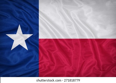 Texas Flag On Fabric Texture,retro Vintage Style