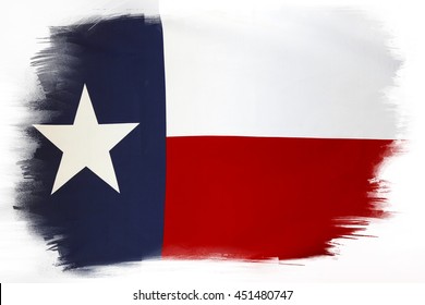 Texas Flag On Plain Background 