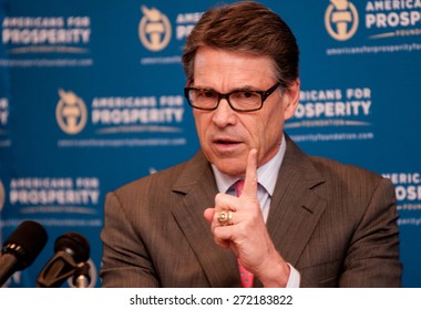 Texas Governor Rick Perry Speaks In Manchester, New Hampshire, USA, On August 22, 2014. 