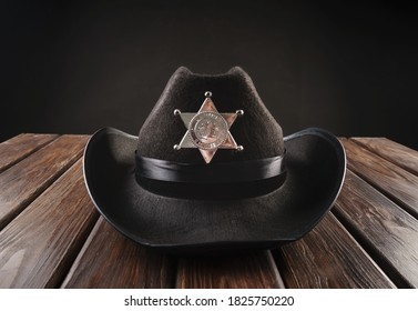 Texas Sherifа Hat On Western Style.