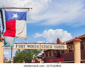 Texas, JUN 18 2022 - Banner Arch Of The Fort Worth Stock Yards