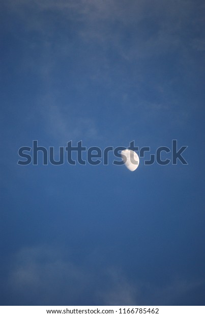 Texas Moon in Blue\
Sky