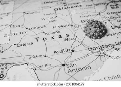 Texas On Coronavirus Map Background