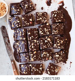 Texas Sheet Cake With Knife